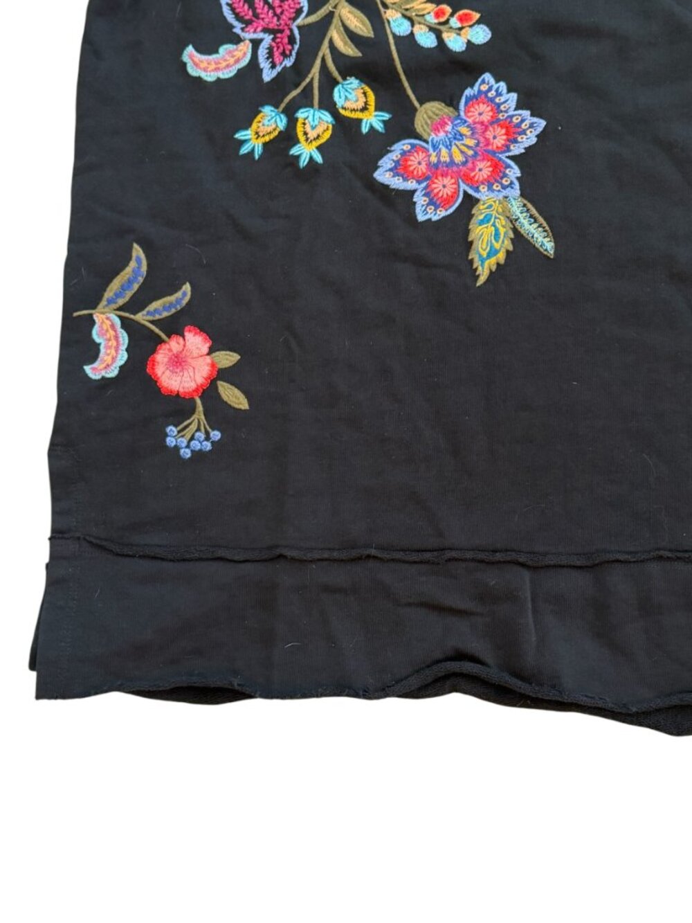 Johnny Was Noire Embroidered Floral  Pullover Boho Sweatshirt Black M NWT $180 - Picture 5 of 5